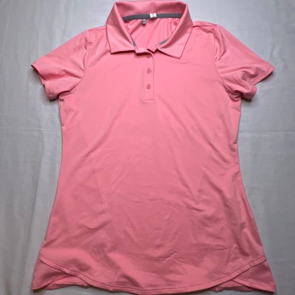 Under Armour Golf Heat Gear Women’s Short Sleeve 5-Button Polo Shirt Small Coral